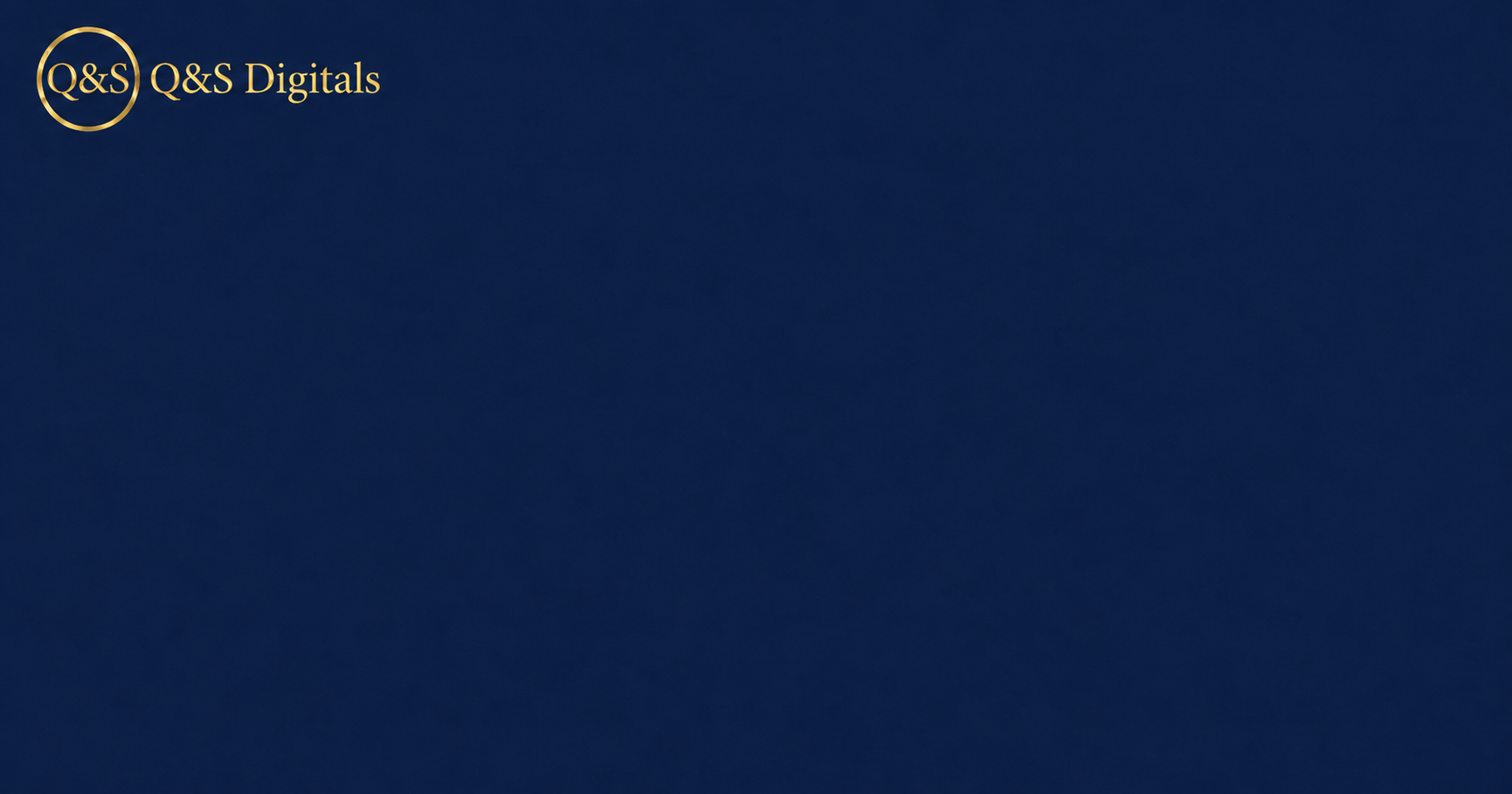 Q&S Digitals navy and gold banner for how to verify AI
